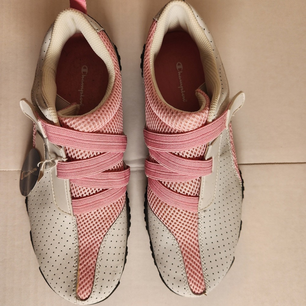 Champion Womens White Pink Perforated Mesh Slip On Sneakers 44930 Size 9.5 NEW - Picture 3 of 12